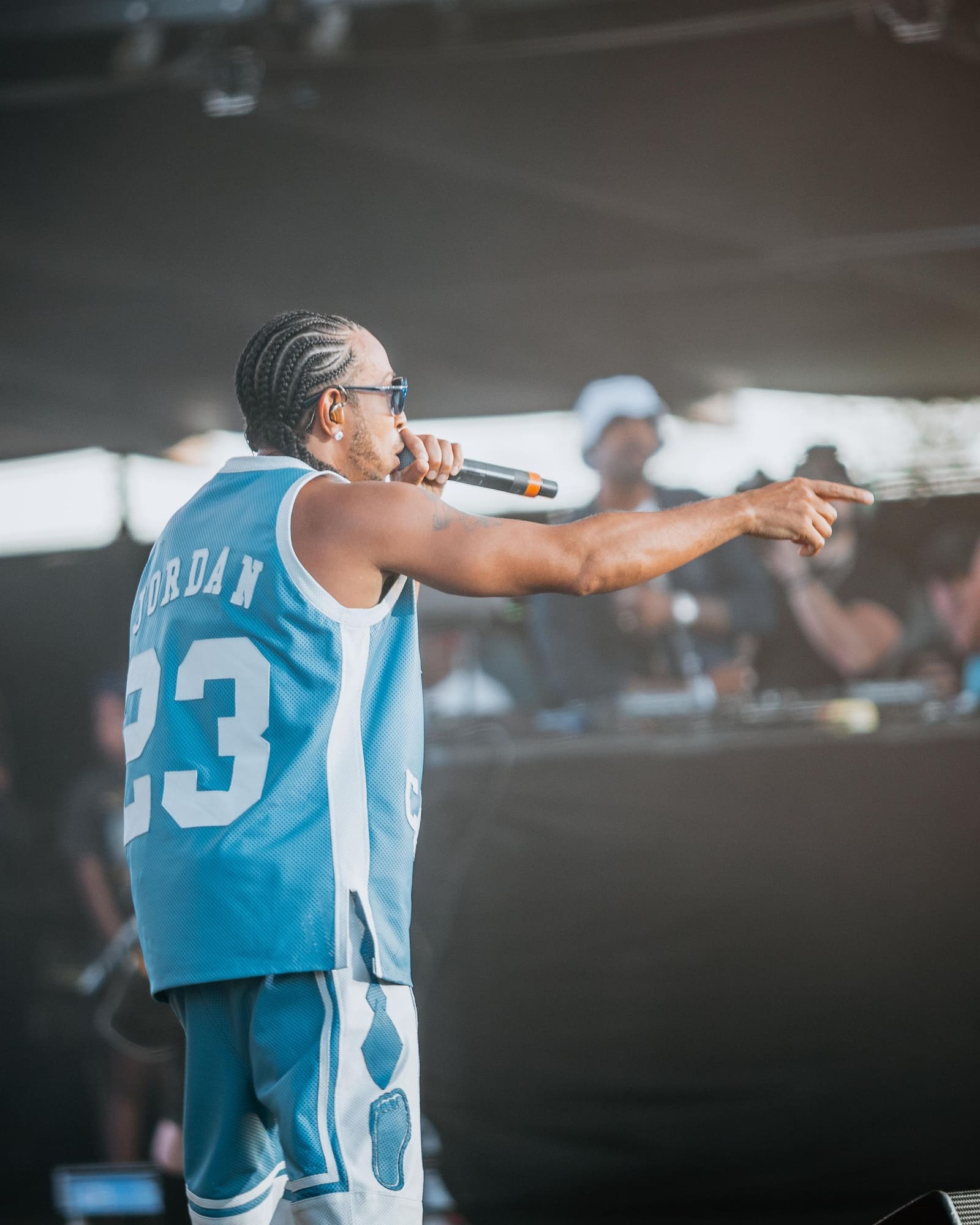 Ludacris points at the crowd at Dreamville Festival, Raleigh, 2025