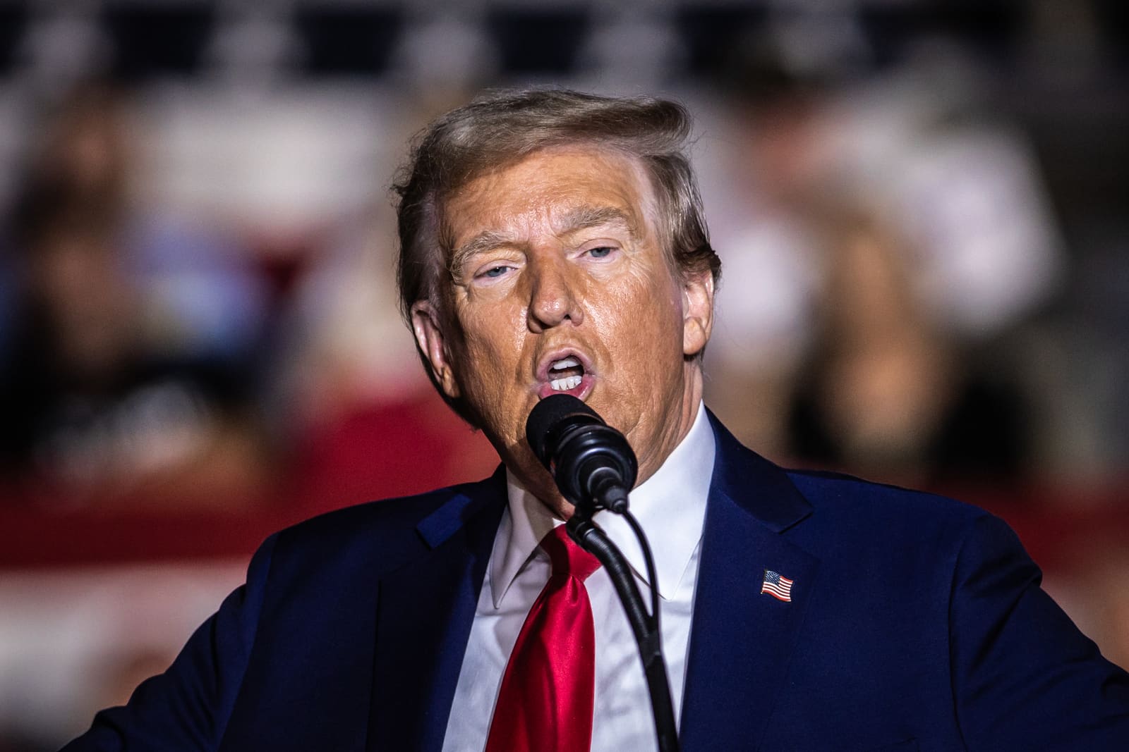 Donald Trump close up, speaking